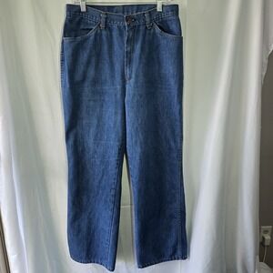 Vintage Sears Jeans Womens 18 Blue Denim High Rise 70s Faded Made in USA Retro